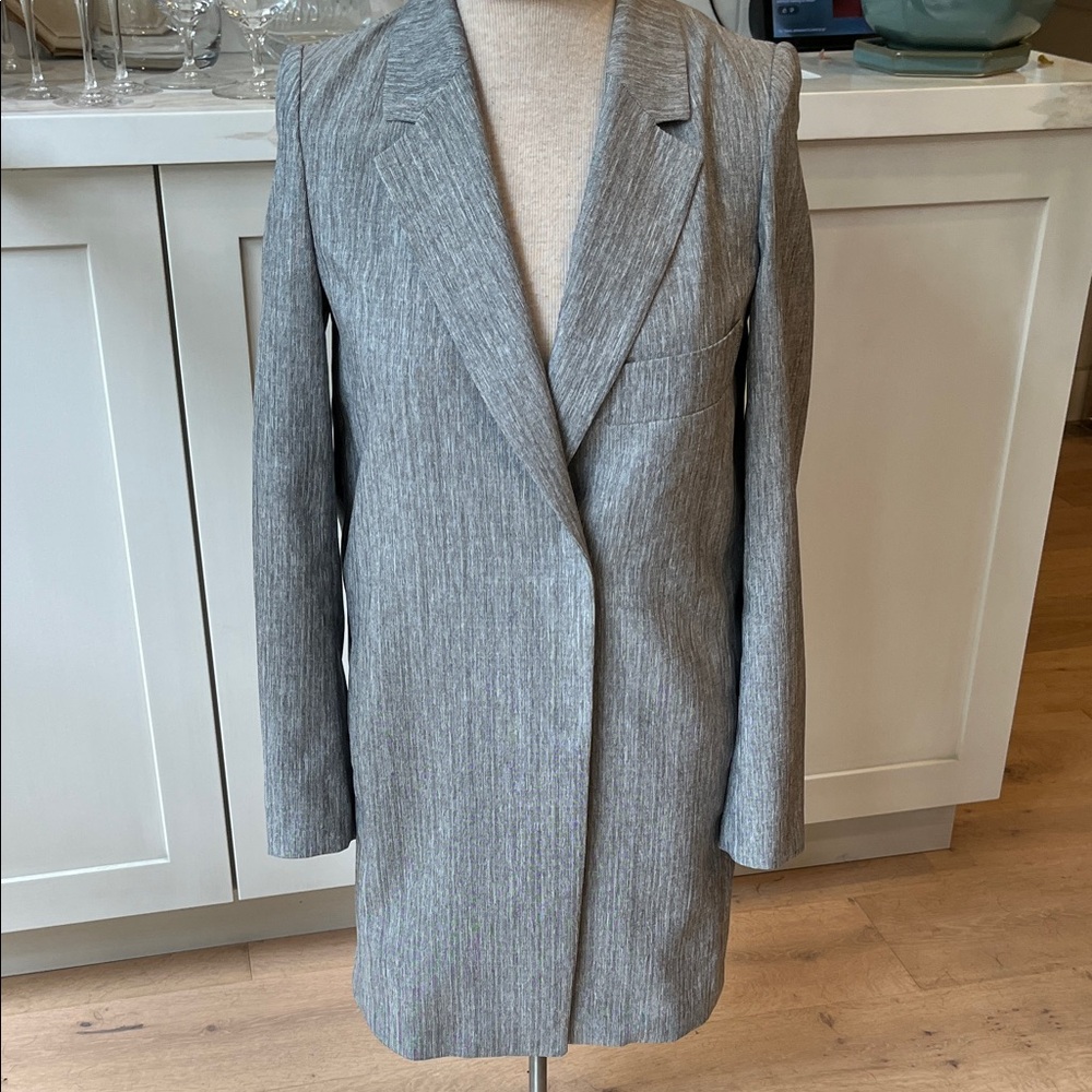 EUC Coming Step light tweed finish beautifully tailored blazer style long coat